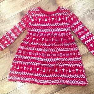 Red Patterned Kids Dress